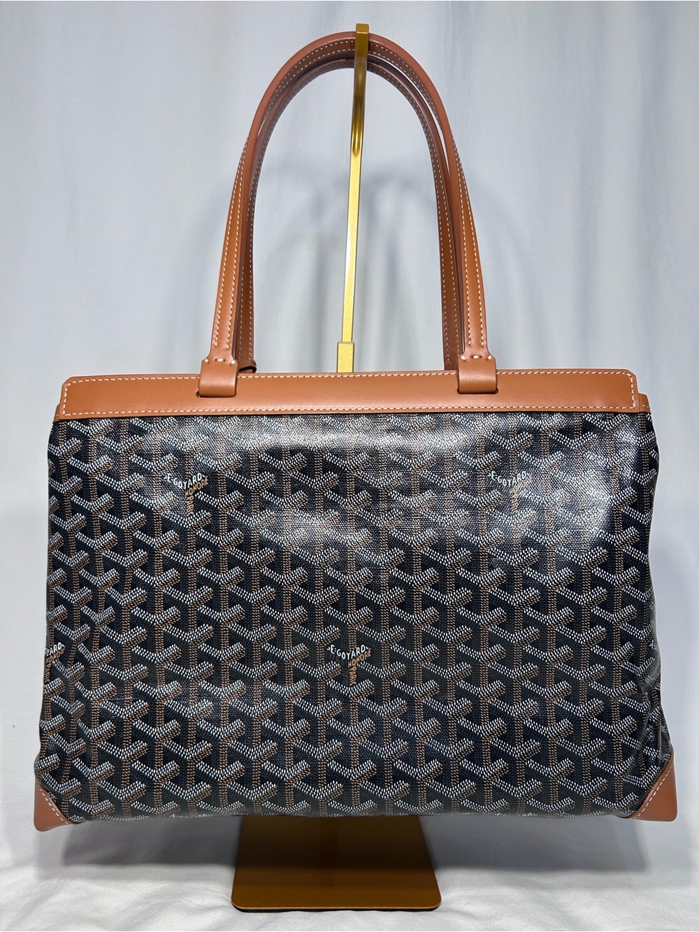 Goyard Black Chevron Printed Coated Canvas Bellechasse PM Tote Bag - Picture 2 of 13